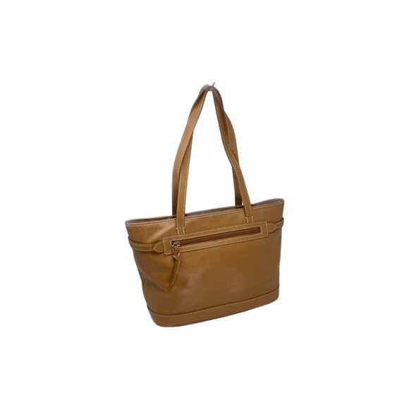 Dooney & Bourke Davis Leather Logo Lock Tote Bag - Brown with Red Interior - Picture 8 of 15